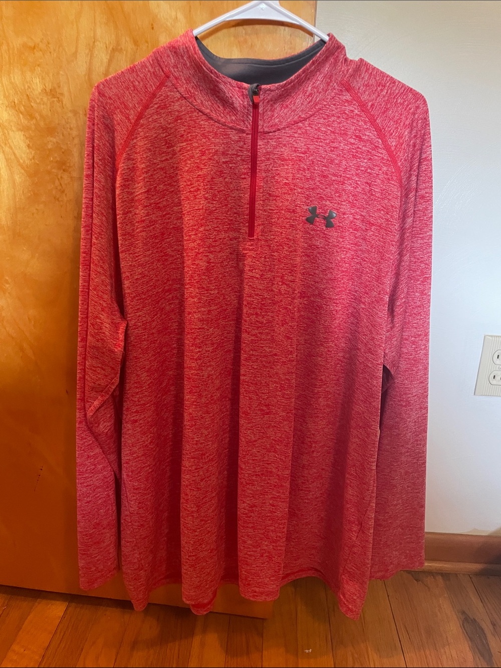 Under Armour Red Heather 1/4 Zip Performance Pullover